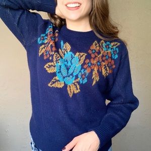 Vintage Floral Sweater